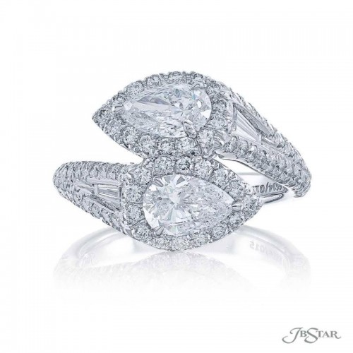 JB Star Two-Stone Diamond Engagement Ring Pear Cut