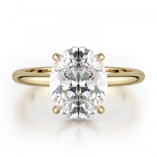 MIchael M Semi-Mount Yellow Gold Crown Engagement Ring 1.0