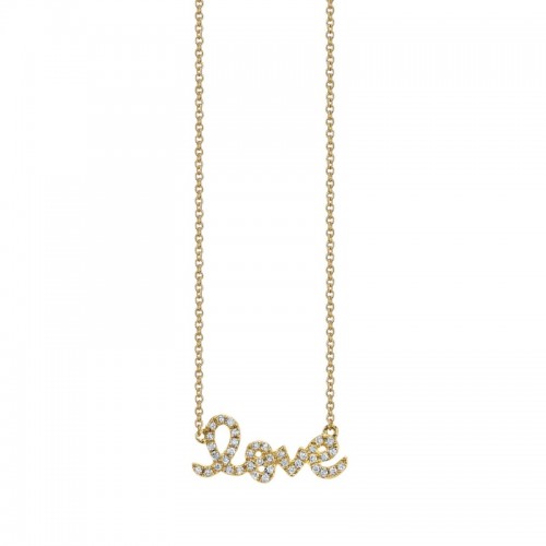 Damaso 18K  Yellow Gold Pave Amore Necklace