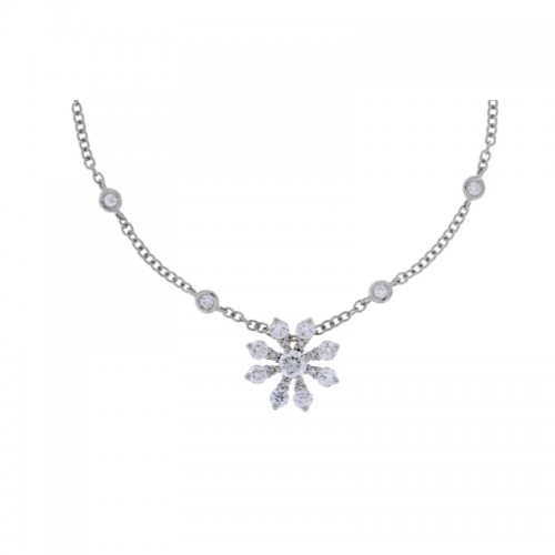 Damaso 18K White Gold And Diamond Snowflake Pendant