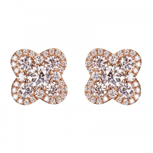 Damaso 18K White Gold Quatrefoil Earring