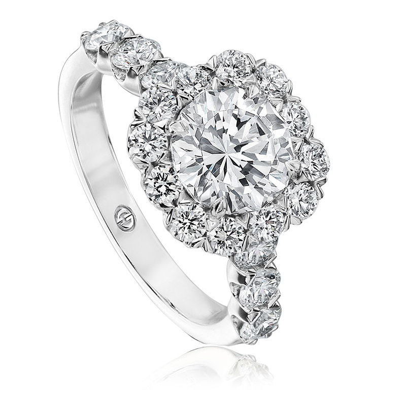 Christopher Designs Classic Solitare Semi-Mount Diamond Engagement Ring with Diamond Band