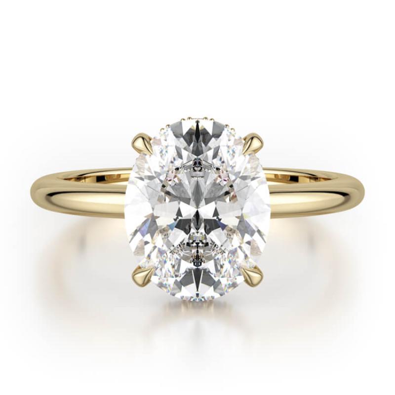 MIchael M Semi-Mount Yellow Gold Crown Engagement Ring 1.0