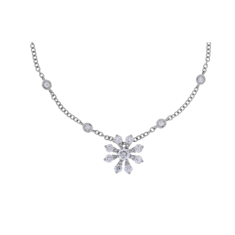 Damaso 18K White Gold And Diamond Snowflake Pendant