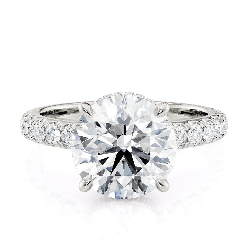 Michael M Semi-Mount Platinum Crown Hidden Halo Luxe Engagement Setting